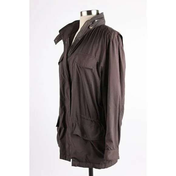 Loro Piana Cashmere Lined Women’s Traveller Parka Jacket SZ 46 Brown